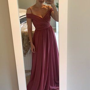 Dusty Rose Long Bridesmaid Dress